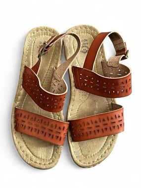 Earth Spirit Brown Geometric Cutout Sandals